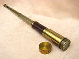 Mid 19th century 3 draw mahogany banded marine telescope.